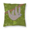 Sloth Hanging On Branch Square Pillowcase Polyester Linen Velvet Printed Zip Decor Home Cushion Cover
