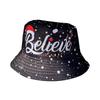 Xmas Santa Claus Printed Street Style Festive Outdoor Sun Fishermen Men Women Merry Christmas Reversible Bucket Hat
