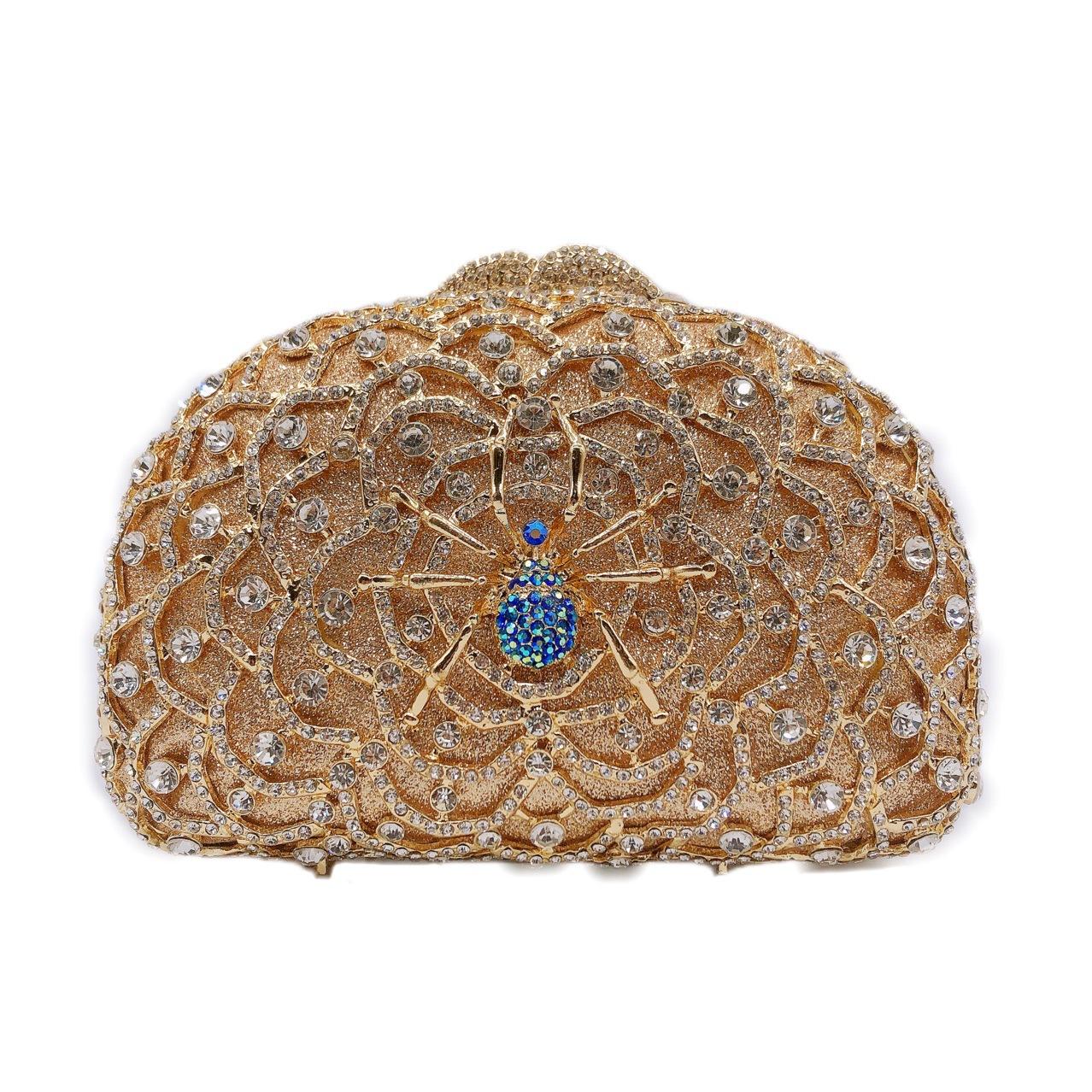 

New Diamond-encrusted Dinner Bag Metal Hollow Banquet Clutch Women s Spider Clutch