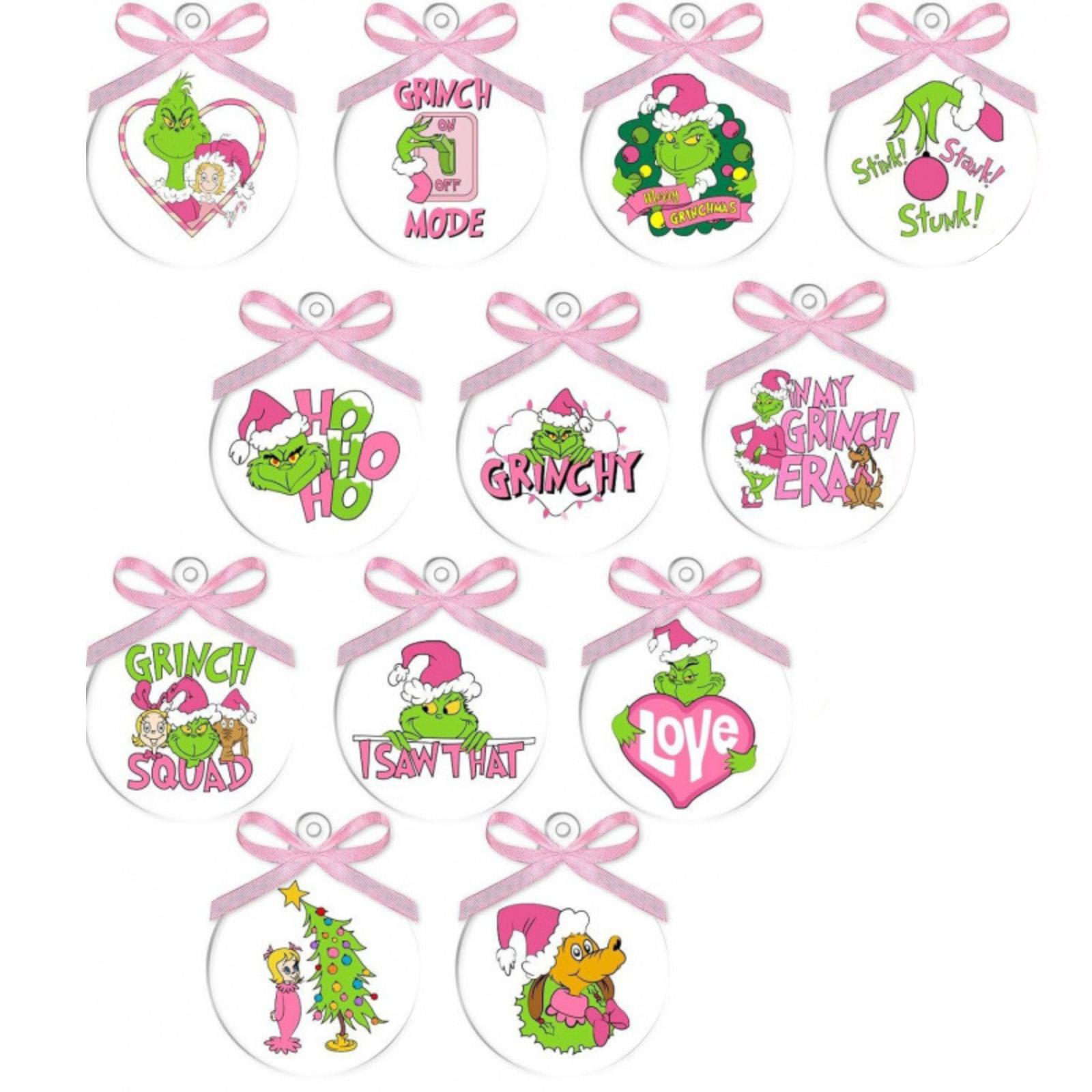 

1 Set Of 12 Pieces Christmas Tree Decorations Holiday Ornaments Indoor Home Decoration One Size розовый