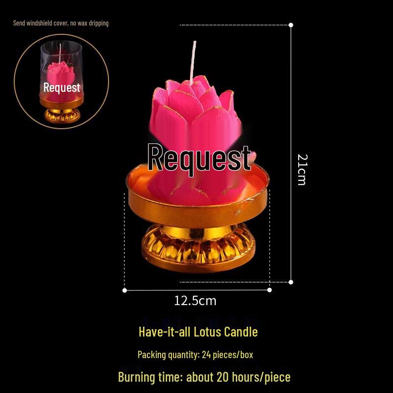 Windproof Lotus Prayer Candles - 24 Pack