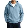 Men's Zip-Up Hoodie Jacket with Large Pockets Color Casual