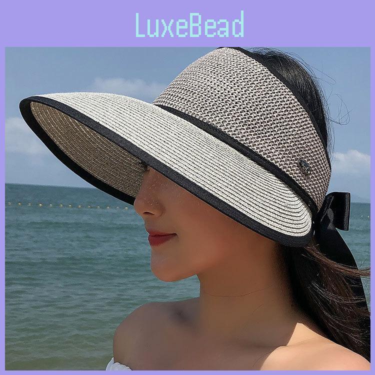 Summer Straw Hat Women Wide Brim Sunshade Cap With Breathable Foldable Beach Hat