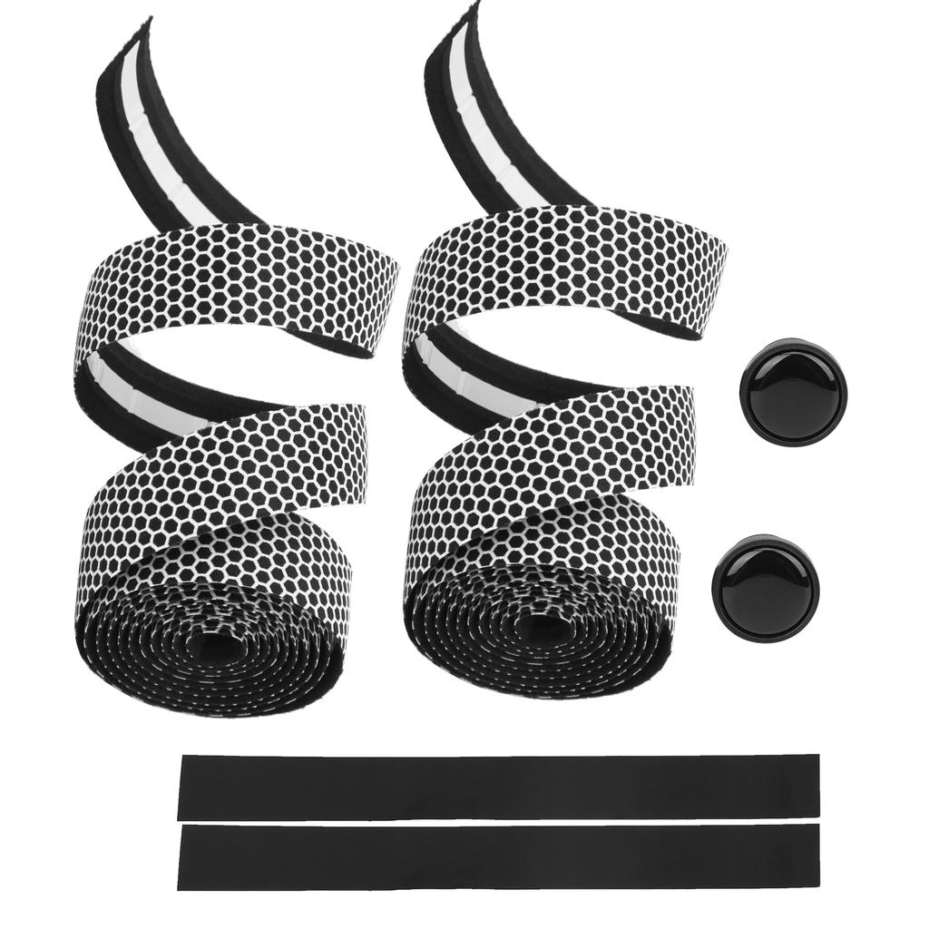 Mountain Bike Handlebar Wrap Bicycle AntiSlip Bar Grip Tape with 2Pcs Bar Plugs(White )