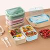 Leak Proof Divided Lunch Box Portable Bento Box with Utensils for Snack Fruit BPA Free Microwave Safe for Home Office Use
