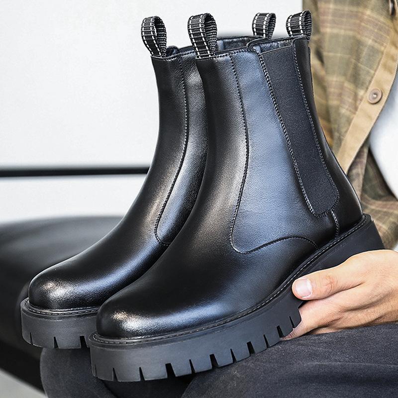 

Мужские ботинки Мартина высокие осенне-зимние полусапоги в британском стиле на толстой подошве, мужские ботинки-локомотивы, мужские ботинки Челси 44