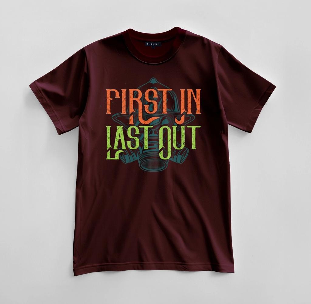 Custom First In, Last Out Graphic T-shirt Design Unisex Jersey Short Sleeve Tee