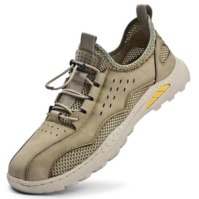 Men s Breather Mesh Casual Shoes Men Loafers Outdoor Walking Shoes Moccasins Man Shoes 38 хаки