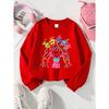 European sizes Kids' Sweatshirt, Kids' Clothing, Kids' Round Neck Fashion Sweatshirt, Colorful Hair Characters Fun Design, Casual And Sporty