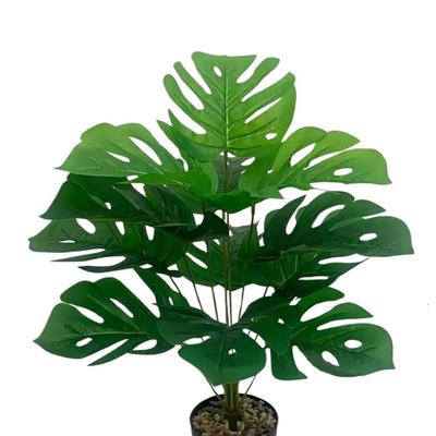 Large Size 55cm Artificial Plant 12/18 Leaves Plastic Material Faux Leaves Plants DIY Green Fake Palm Plant Wall Decoration
