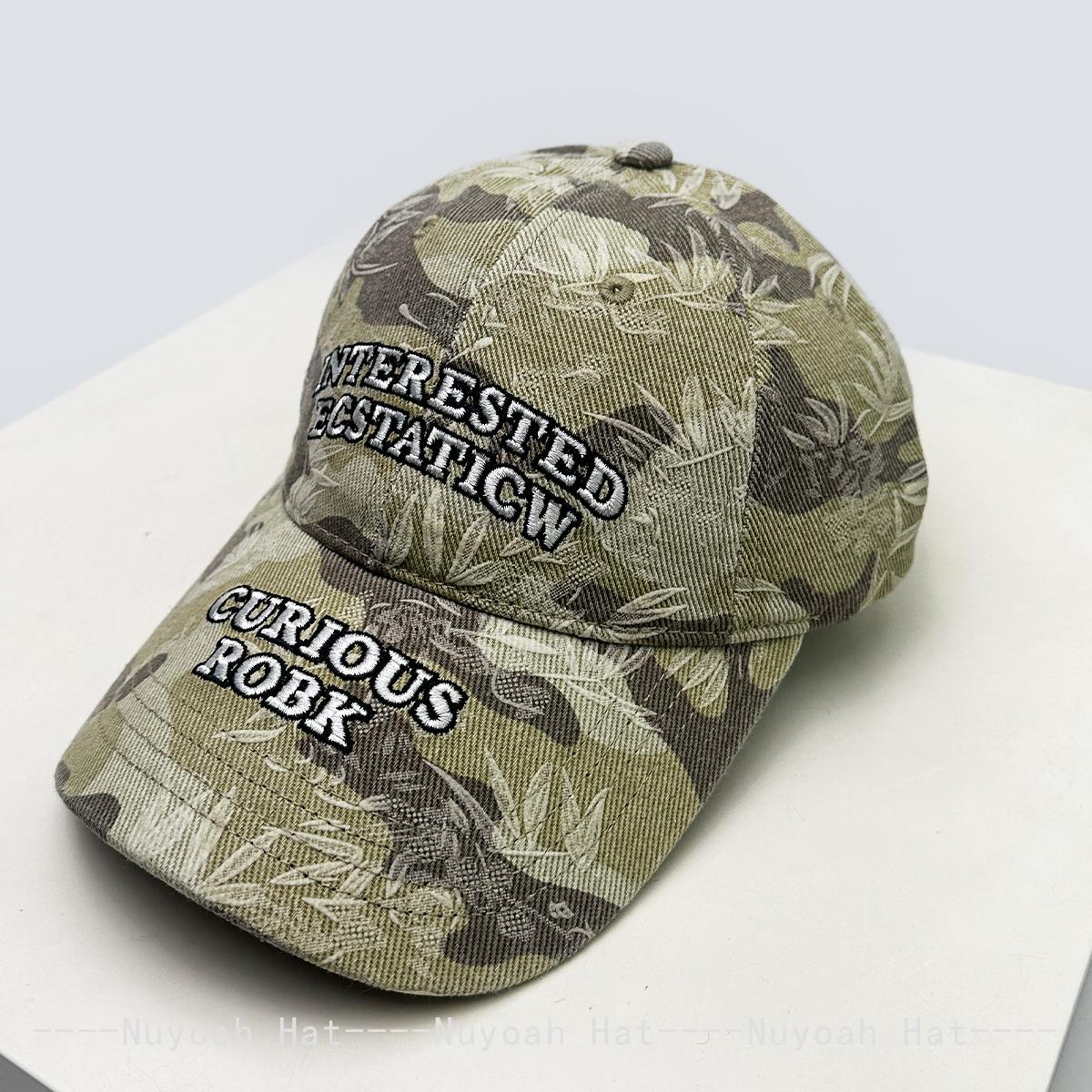 

New Women Men American Retro Letter Embroidery Baseball Hats Sunshade Camouflage Versatile Personal Peaked Caps Broken Fashion 52-60cm