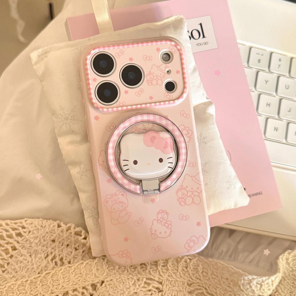 Cartoon Cat Phone Case for iPhone 17 Pro Max/16 - Magnetic Stand, Soft Fit