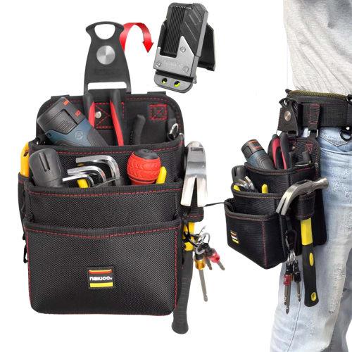 FFYGYNFDE Waist Pouch, Nail Pouch, and Electric Drill Holder, 3-Tier Design with Detachable Tool Holder, Cordless Screwdriver Waist Pouch with Quick A