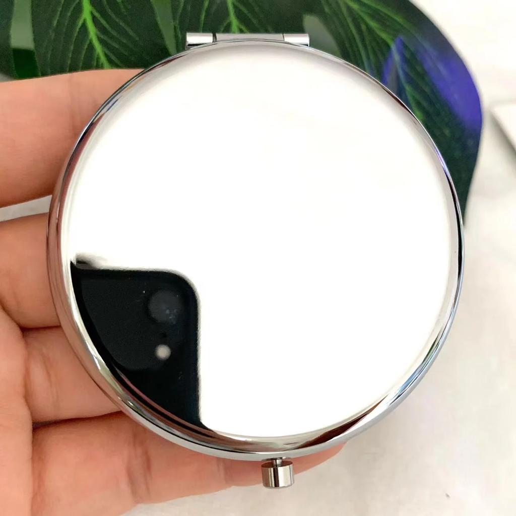 Portable Makeup Mirror Solid Rose Gold Color Metal Round Case Double-Side Pop-Up Pocket Mirror Beauty Cosmetic Mirror