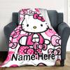 Customizable HelloKitty15 Throw Blanket – Personalized Name, All-Season Cozy Snug Blanket, Machine Washable, Personalized Blanket