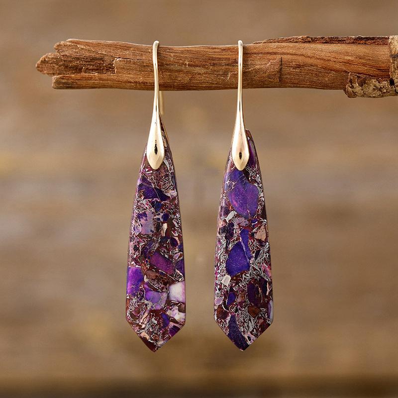 Premium Bohemian Light Luxury Geometric Emperor Stone Geometric Earrings Earrings Popular Accessories