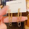Temperament Multilayer Tassel Line Drop Dangle Earrings for Women New Trendy Stainless Steel Chain Stud Earring Wedding Jewelry