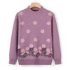 Mom Autumn Warm Sweater Elderly Autumn and Winter Integrated Fleece Knitted Sweater Grandma Fleece Thickened Casual Top