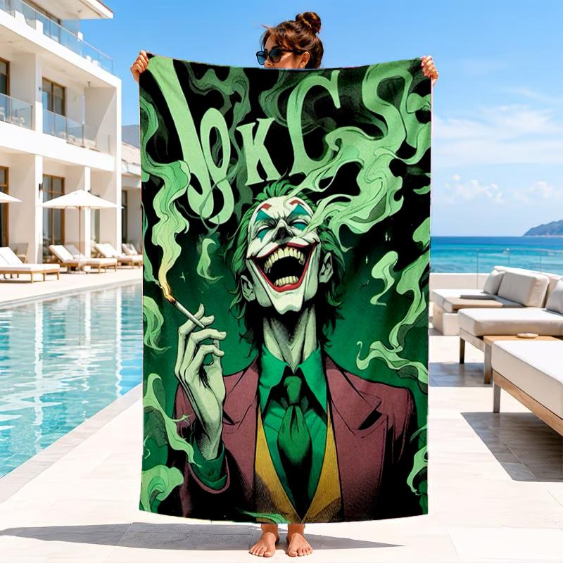 Cool Clown Pattern Beach Towel, Microfiber Beach Towel, Perfect For Pool, Beach, Travel, Home Decor Beach Party Fan Gifts