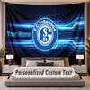 Custom Name Text Tapestry Schalke 04 FC Personalized Polyester Wall Tapestry For Bedroom And Room