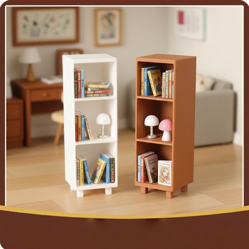 [J] 1Pcs 1:12 Dollhouse Miniature Bookshelf Bookcase Model Simulation Storage Cabinet Locker Ornament Furniture Decor Toy