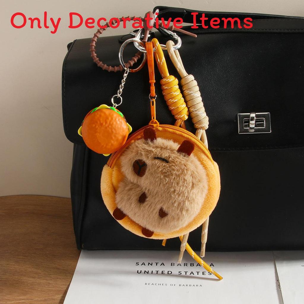 Miu Plush Dog Keychain With Bowknot Hanging Decor For Bag Accessories