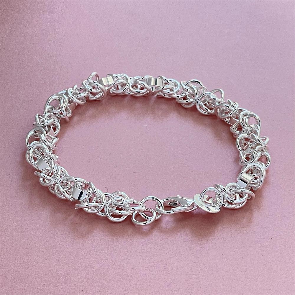 Silver-Plated Dragon Head Clasp Bracelet - Internet Celebrity Style