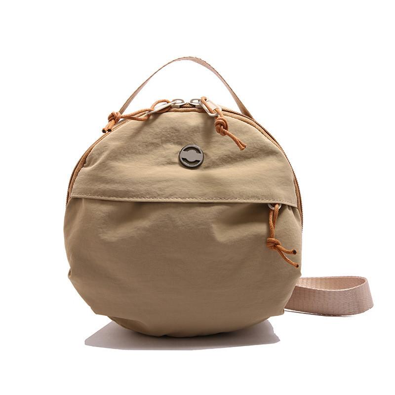 Small Nylon Round Purse With Zipper Compartment And Inner Slip Pocket For Daily Womens Style