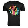 Good Vibes Colorful Positive Retro Typography T-Shirt