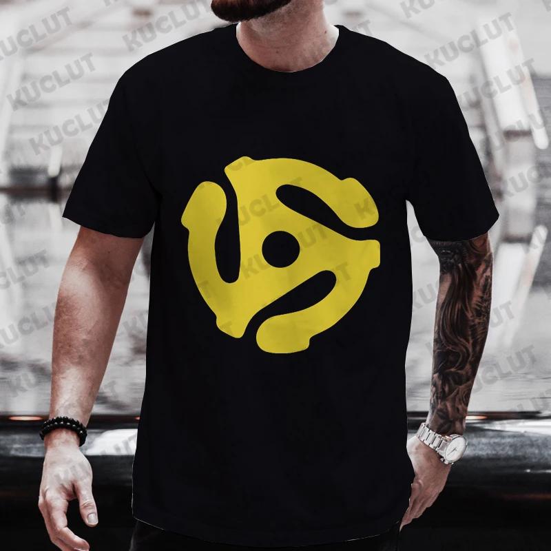 Phonograph Record Print T-shirts Spindle Adapter Dj Music Geek Funny Tshirt T-Shirt Tee Shirt UnisexLadies Youth Tops