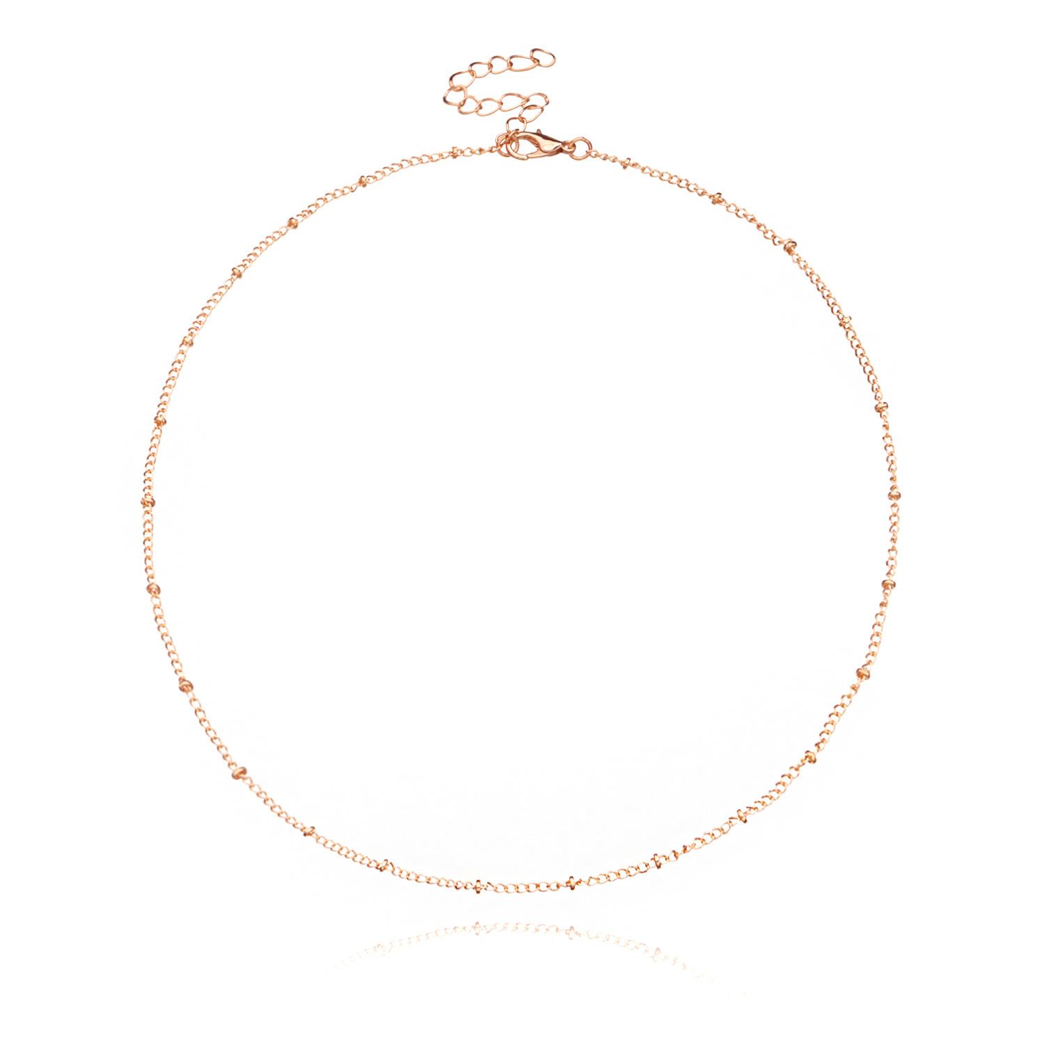 

Accessories, Fashion Metal Copper Bead Chain Short Necklace, Personalized Versatile Street Necklace золотой