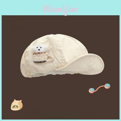 Cartoon Dog Cotton Beret Hat For Women Spring Casual Sun Protection Artist Cap Special Characters Included