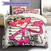 Juego de ropa de cama con estampado de la Pantera Rosa, funda nórdica y funda de almohada. Regalo ideal para el hogar o cumpleaños. (1 * funda nórdica + 2 * fundas de almohada, sin núcleo)