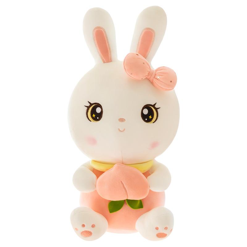 Cute Little White Rabbit Plush Toy Peach Rabbit Cloth Doll Rabbit Doll Throw Pillow Doll Birthday Gift
