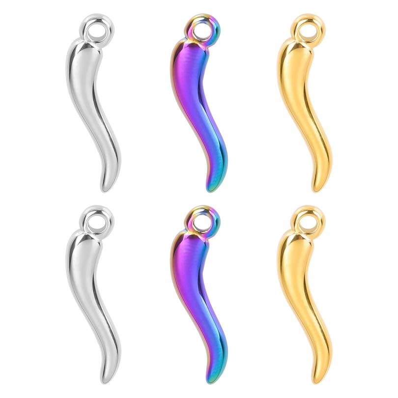 10pcs/Lot Vegetable Red Enamel Pepper Charm Stainless Steel Pendants For Jewelry Making Necklace Earrings Accessories DIY Charms