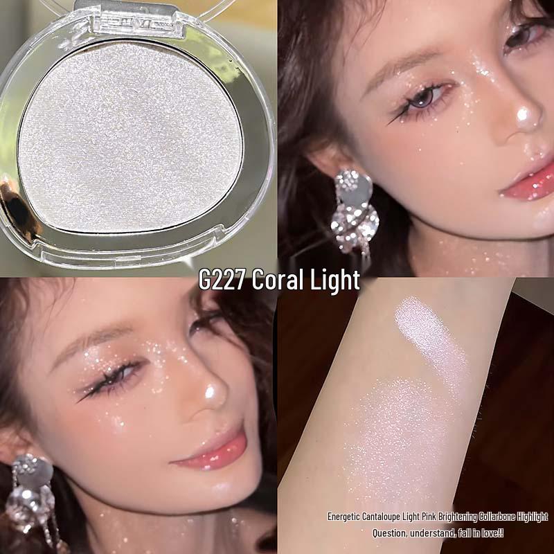 LUCKGO Light-Sensitive Highlighting Powder: Face Brightener & Contour with Fine Shimmer for Students.