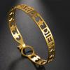 Atoztide Personalized Custom 10mm Letter Name Bracelet for Women Men Stainless Steel Hollow Bangles Birthday Jewelry Gift