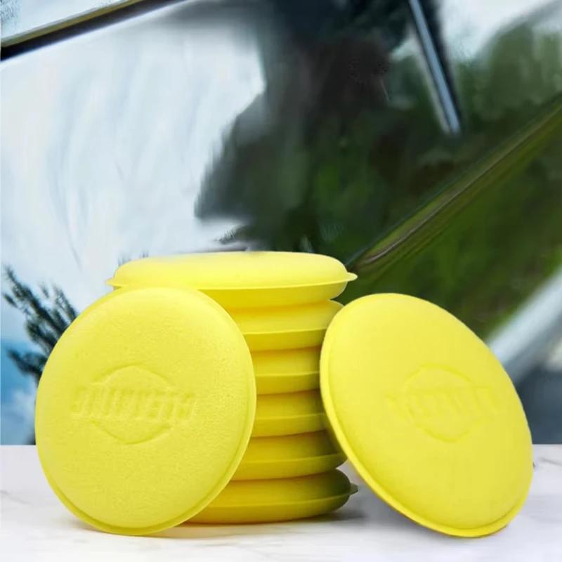 12PCS Car Detailing Sponge High Density Foam Applicator Pad Round Polishing Wiping Cleaning Tool For Auto Car Wash Supplies
