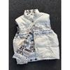Retro Fair Island jacquard double-sided wear down cotton vest men's and women's new stand-up collar loose outer wear vest tide