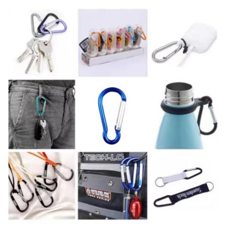 5/10/20PCS Aluminum Carabiner Key Chain Clip Multi Colors Camping Hiking Hook Safety Buckle Keychain Backpack Bottle Buckle