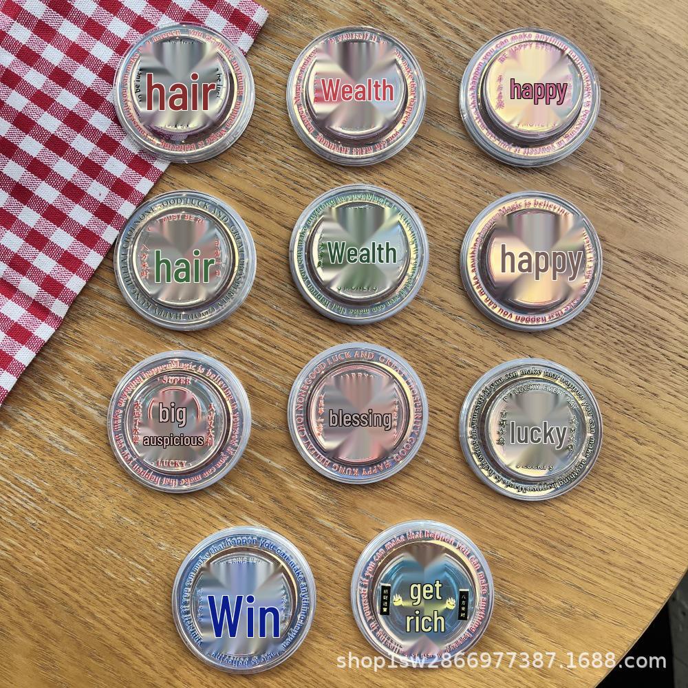 

Auspicious Magnetic Phone Holder with Laser Lettering - Retractable Desktop Stand & Back Sticker Image【3】