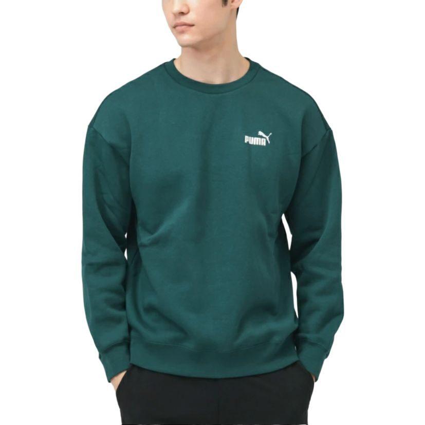 PUMA Sweatshirts Men's Green Crew Neck Moderate 634675-75