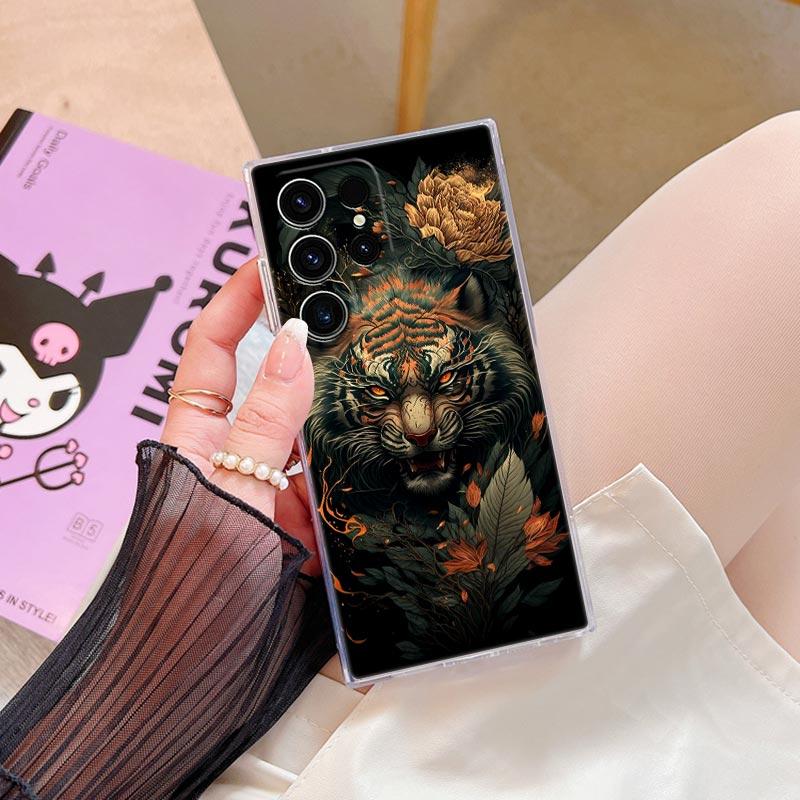 Tiger Tiere Klare Hülle Für Samsung Galaxy S26 S25 S24 S23 Ultra S20 S21 FE S22 Plus S26 Ultra S25FE Weiche Silikon Handyhülle