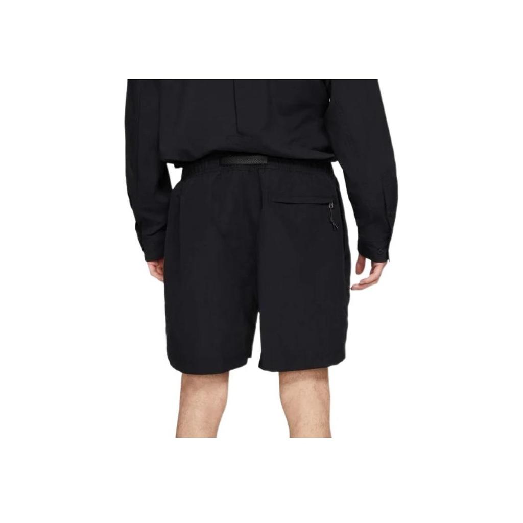 Nike ACG Series Nylon Mid-Waist Drawstring Shorts With Zip Pockets And Adjustable Belt Men Bottoms Black CZ6705-014