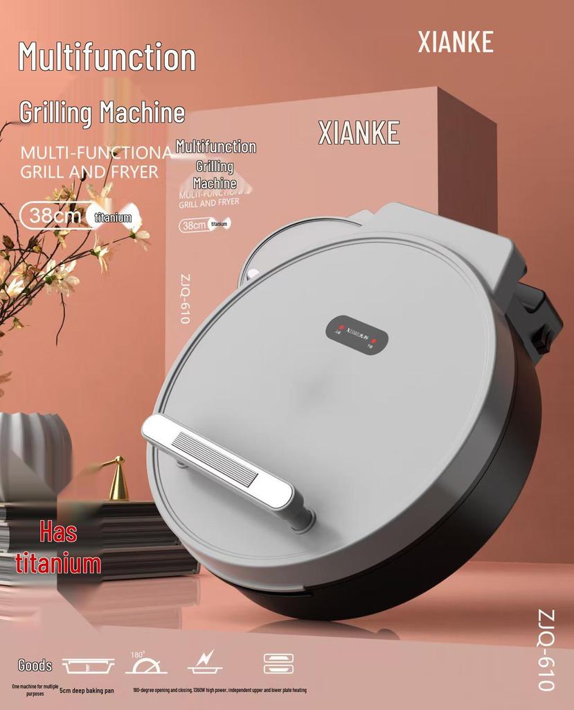 Xianke Multifunctional Electric Cake Maker & Grill with Non-stick Double-sided Heating Titanium Alloy Plates