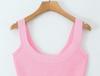 French Retro Sleeveless Knit Mini Dress - Sweet, Elastic Waistband, Pure Color for Women