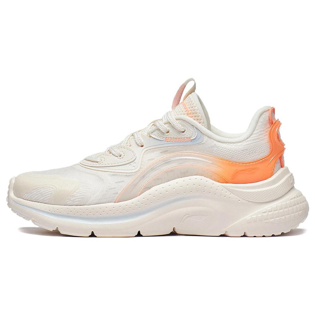New LiNing Liuyun Wear Resistant Breathable Slip Resistant Low Top Sports Casual Shoes Women's White Orange AGLT030-4