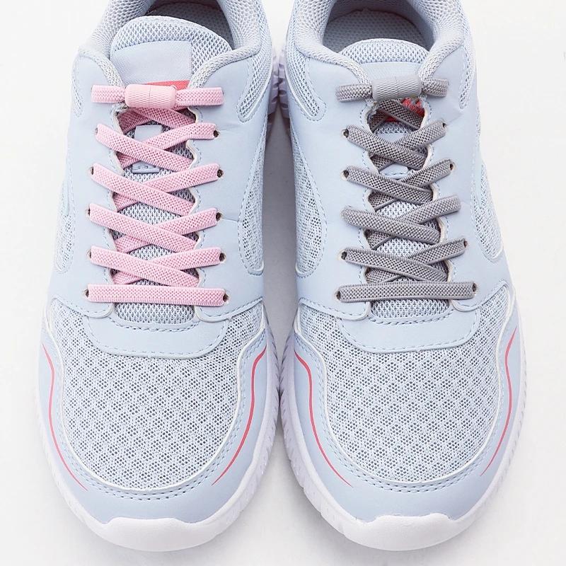 Metal Capsule Lock Shoelaces Elastic Laces Sneakers No Tie Shoe Laces Without Ties Kid Adult 0.6cm Flat Shoelace for Shoe 1Pair