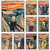 Famous Canvas Painting Edvard Munch The Scream Abstract Funny Posters and Prints Wall Art Cat Dog Picture for Bedroom Home Decor