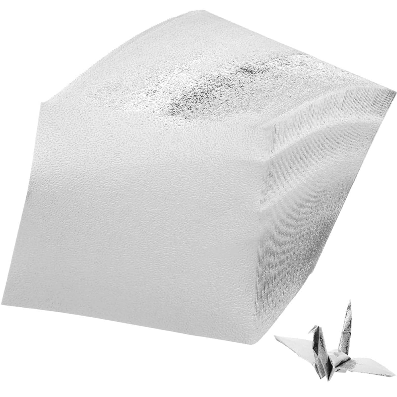 

PAVIKE Cute Origami Paper 100 Sparkly Sparkly Thousand Craft DIY Craft 10x10cm Set, Sheets, Silver, Origami, Single-Sided Origami, Holographic, Paper,